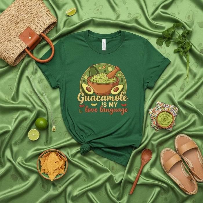 Guacamole Is My Love Language T-Shirt, Funny Guacamole Shirt, Avocado Lover Tee, Mexican Food Lover Gift, Cinco De Mayo Apparel, Unisex T-Shirt Mexicada
