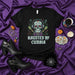 HAUNTED BY CUMBIA Shirt, Día de los Muertos Sugar Skull DJ T-Shirt, Halloween Cumbia Music Festival Tee, Calavera with Headphones and Boombox Graphic Black Unisex Shirt Mexicada