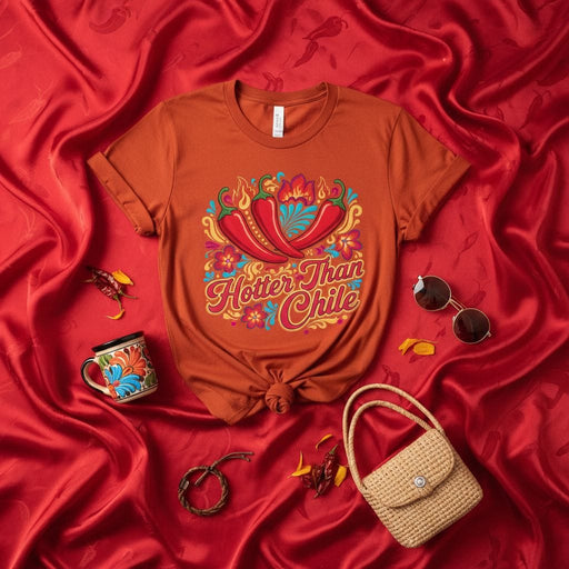 Hotter Than Chile Shirt, Red Chili Pepper Fiesta Tee, Mexican Spice Foodie T-Shirt, Cinco de Mayo Festival Unisex Top, Fun Spicy Summer Holiday Clothing Gift Mexicada