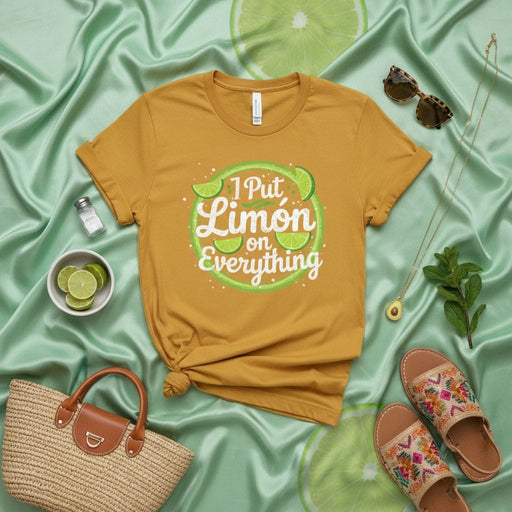 I Put Limón on Everything Shirt, Funny Foodie Tee, Lime Lover Gift, Unisex Spanish English Quote T-shirt, Limon Everything Citrus Slogan Top Mexicada