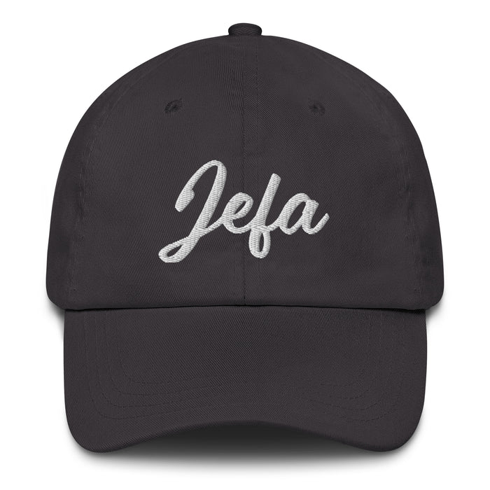 Jefa Embroidered Dad Hat | Boss Lady, Leadership, Power, Confidence, Queen | J5 Mexicada Dark Grey