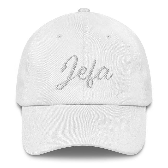 Jefa Embroidered Dad Hat | Boss Lady, Leadership, Power, Confidence, Queen | J5 Mexicada White