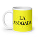 La Abogada The Lawyer Funny Home Office Work Coffee Mug Mexican Spanish Pride Gift White Glossy Cup Yellow Card Mug Mexicada