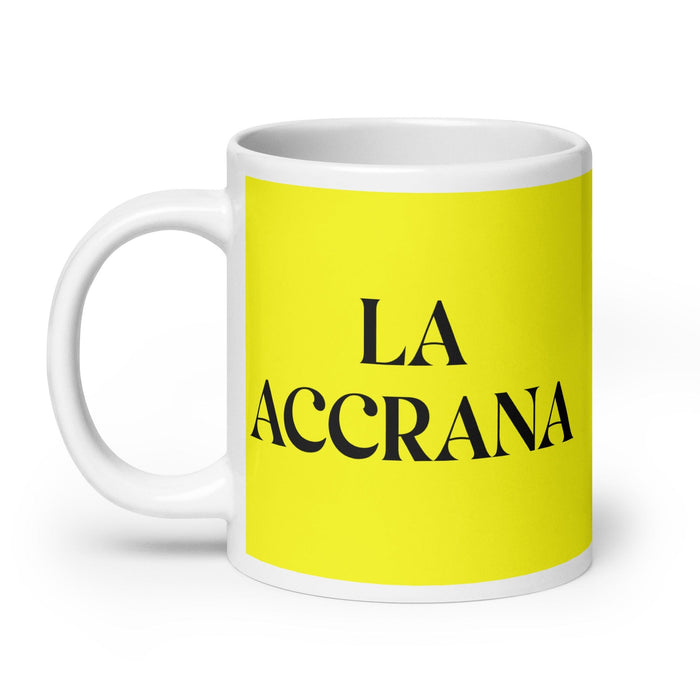 La Accrana The Accra Resident Funny Home Office Work Coffee Mug Mexican Spanish Pride Gift White Glossy Cup Yellow Card Mug Mexicada