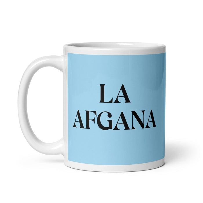 La Afgana The Afghan Funny Home Office Work Coffee Mug Mexican Spanish Pride Gift White Glossy Cup Sky Blue Card Mug Mexicada