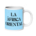 La África Oriental The East African Funny Home Office Work Coffee Mug Mexican Spanish Pride Gift White Glossy Cup Sky Blue Card Mug Mexicada 20 oz