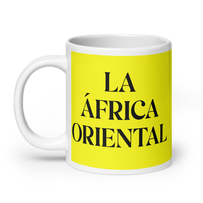 La África Oriental The East African Funny Home Office Work Coffee Mug Mexican Spanish Pride Gift White Glossy Cup Yellow Card Mug Mexicada