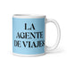 La Agente De Viajes The Travel Agent Funny Home Office Work Coffee Mug Mexican Spanish Pride Gift White Glossy Cup Sky Blue Card Mug Mexicada 11 oz