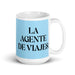 La Agente De Viajes The Travel Agent Funny Home Office Work Coffee Mug Mexican Spanish Pride Gift White Glossy Cup Sky Blue Card Mug Mexicada 15 oz