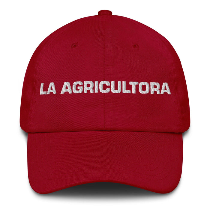 La Agricultora The Farmer Mexican Spanish Pride Gift Regalo Dad Hat Mexicada Cranberry