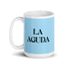 La Aguda The Sharp One Funny Home Office Work Coffee Mug Mexican Spanish Pride Gift White Glossy Cup Sky Blue Card Mug Mexicada