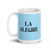 La Alegre The Cheerful One Funny Home Office Work Coffee Mug Mexican Spanish Pride Gift White Glossy Cup Sky Blue Card Mug Mexicada