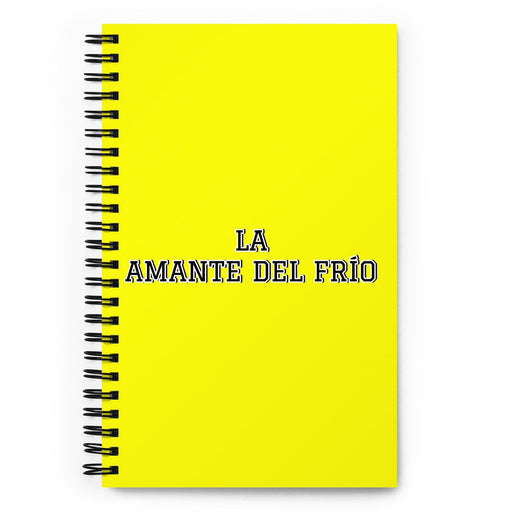 La Amante Del Frío The Cold Lover | Yellow Spiral Notebook, 140 Dotted Sheets | Funny Gift Idea Home Office Work | Mexican Spanish Pride Gift Mexicada