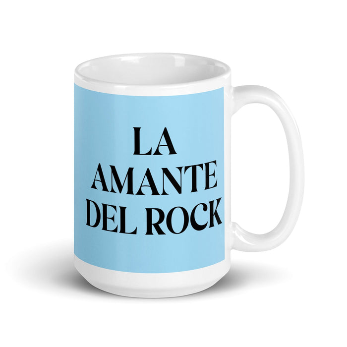 La Amante Del Rock The Rock Music Lover Funny Home Office Work Coffee Mug Mexican Spanish Pride Gift White Glossy Cup Sky Blue Card Mug Mexicada 15 oz