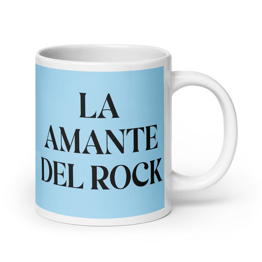 La Amante Del Rock The Rock Music Lover Funny Home Office Work Coffee Mug Mexican Spanish Pride Gift White Glossy Cup Sky Blue Card Mug Mexicada 20 oz