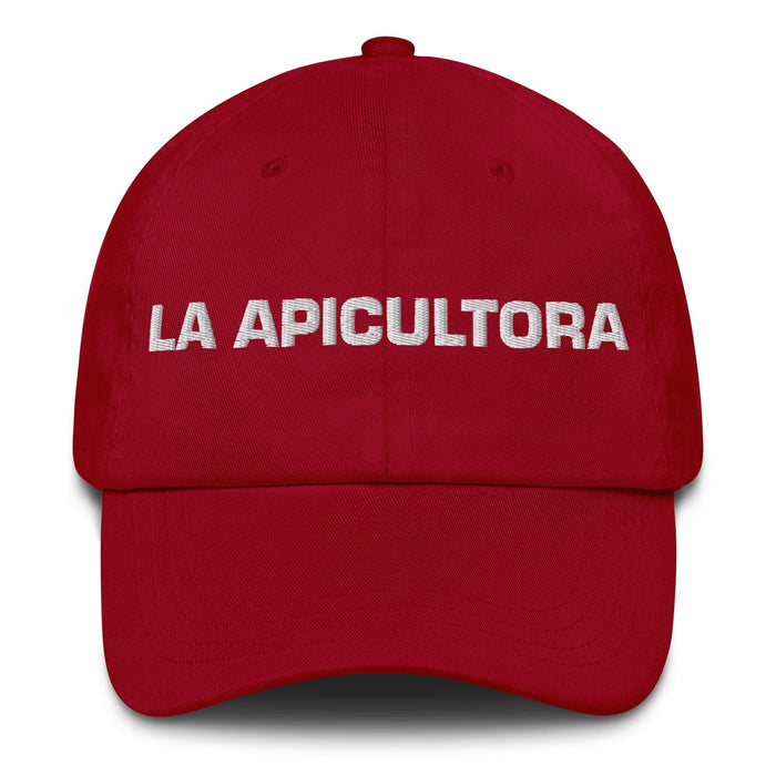 La Apicultora The Beekeeper Mexican Spanish Pride Gift Regalo Dad Hat Mexicada Cranberry