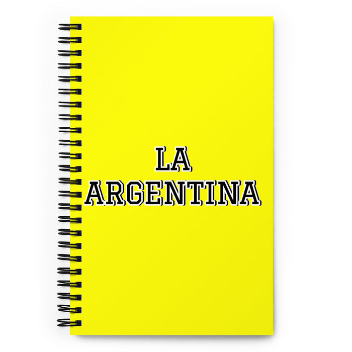 La Argentina The Argentine | Yellow Spiral Notebook, 140 Dotted Sheets | Funny Gift Idea Home Office Work | Mexican Spanish Pride Gift Mexicada