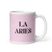 La Aries The Aries Funny Home Office Work Coffee Mug Mexican Spanish Pride Gift White Glossy Cup Light Pink Card Mug Mexicada 11 oz