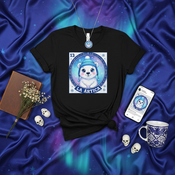 LA ÁRTICA Cute Polar Bear Loteria Card 13 Unisex T-Shirt Arctic Winter Animal Tee Shirt for Men and Women Mexicada