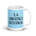 La Asiática Central The Central Asian Funny Home Office Work Coffee Mug Mexican Spanish Pride Gift White Glossy Cup Sky Blue Card Mug Mexicada 15 oz