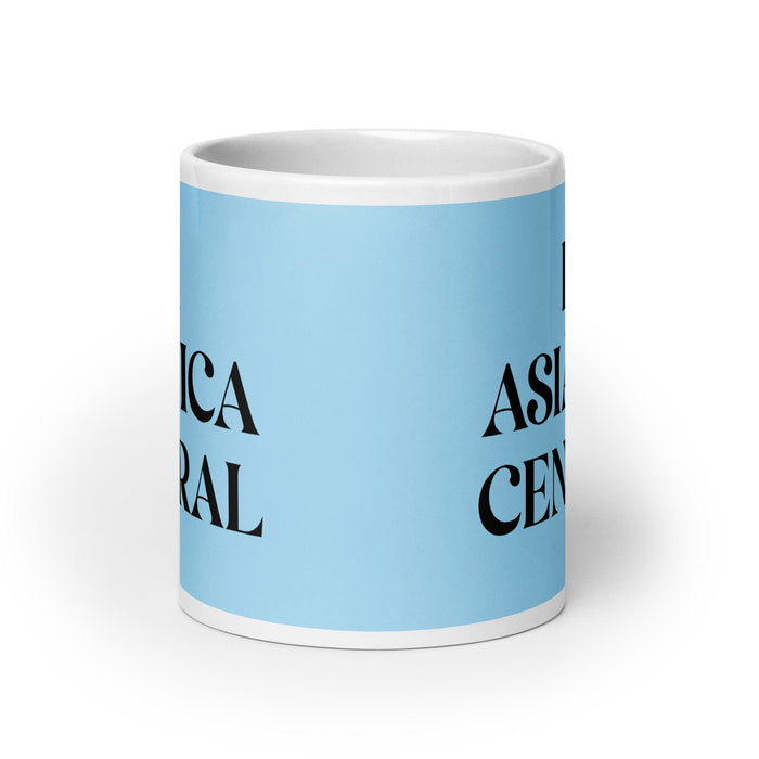 La Asiática Central The Central Asian Funny Home Office Work Coffee Mug Mexican Spanish Pride Gift White Glossy Cup Sky Blue Card Mug Mexicada