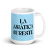 La Asiática Sureste The Southeast Asian Funny Home Office Work Coffee Mug Mexican Spanish Pride Gift White Glossy Cup Sky Blue Card Mug Mexicada 15 oz