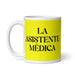 La Asistente Médica The Medical Assistant Funny Home Office Work Coffee Mug Mexican Spanish Pride Gift White Glossy Cup Yellow Card Mug Mexicada