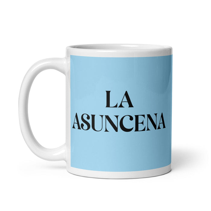 La Asuncena The Asunción Resident Funny Home Office Work Coffee Mug Mexican Spanish Pride Gift White Glossy Cup Sky Blue Card Mug Mexicada