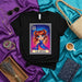 LA ATEA 13 Starry Night Goddess Loteria Card Unisex T-Shirt, Cute Redhead Girl in Blue Dress Graphic Tee, Mexican Bingo Inspired Pagan Witchy Apparel Gift Mexicada