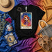 La Audaz Loteria Card T-Shirt, Cute Cartoon La Audaz Redhead Latina Girl Graphic Tee, Mexican Bingo Game Inspired Apparel, Brave Female Lion Shield Design, Unisex Shirt Gift Mexicada