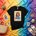 LA AUDAZ Loteria Card T-Shirt, Cute Redhead Girl with Sunflowers Graphic Tee, Mexican Bingo Inspired Design, Unique Unisex Folk Art Style Shirt Mexicada