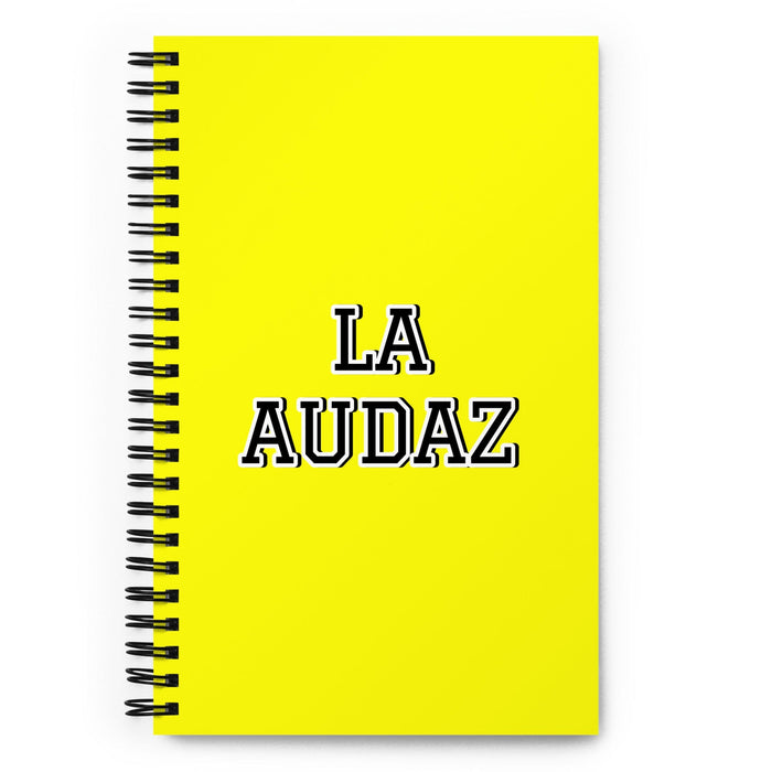 La Audaz The Bold One | Yellow Spiral Notebook, 140 Dotted Sheets | Funny Gift Idea Home Office Work | Mexican Spanish Pride Gift Mexicada