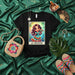 LA BAIANA Cute Cartoon Girl Lotería Card T-Shirt, Unisex Graphic Tee, Mexican Bingo Game Folk Art, Colorful Fiesta Carnival Costume Outfit Top, Number 12 Design Mexicada