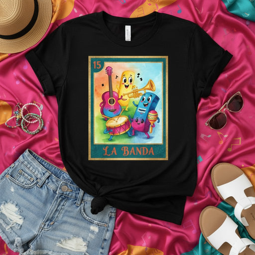 La Banda Loteria Card T-Shirt $15$ Mexican Music Band Graphic Tee Unisex Cinco de Mayo Fiesta Shirt for Men and Women, Fun Latina Culture Gift Idea Mexicada