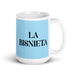 La Bisnieta The Great-Granddaughter / The Great-Grandson Funny Home Office Work Coffee Mug Mexican Spanish Pride Gift White Glossy Cup Sky Blue Card Mug Mexicada 15 oz