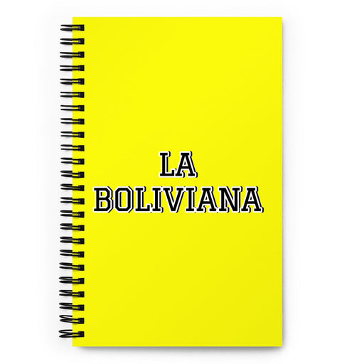 La Boliviana The Bolivian | Yellow Spiral Notebook, 140 Dotted Sheets | Funny Gift Idea Home Office Work | Mexican Spanish Pride Gift Mexicada