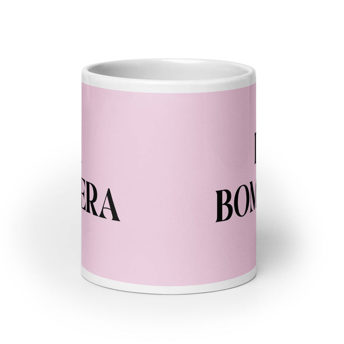 La Bombera The Firefighter Funny Home Office Work Coffee Mug Mexican Spanish Pride Gift White Glossy Cup Light Pink Card Mug Mexicada