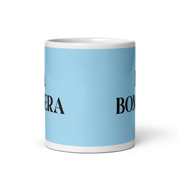 La Bombera The Firefighter Funny Home Office Work Coffee Mug Mexican Spanish Pride Gift White Glossy Cup Sky Blue Card Mug Mexicada