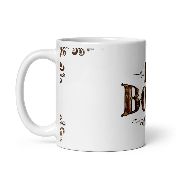 La Boss Exclusive Art Piece Home Office Work Coffee Mug Mexican Spanish Pride Gift Cup One-Of-A-Kind Calligraphy White Glossy Mug | L23 Mexicada