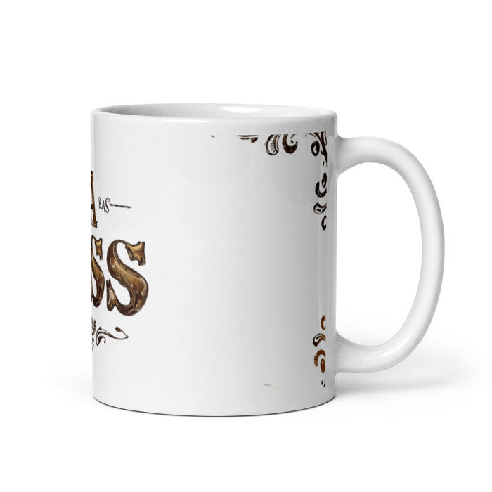 La Boss Exclusive Art Piece Home Office Work Coffee Mug Mexican Spanish Pride Gift Cup One-Of-A-Kind Calligraphy White Glossy Mug | L23 Mexicada