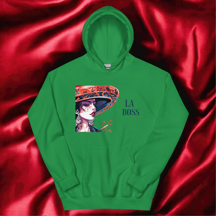 La Boss Exclusive Art Piece Home Office Work Mexican Spanish Pride Gift One-Of-A-Kind Unisex Hoodie | L16 Mexicada Irish Green / S