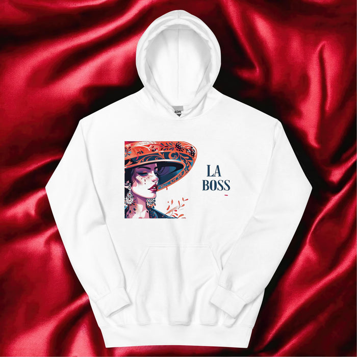 La Boss Exclusive Art Piece Home Office Work Mexican Spanish Pride Gift One-Of-A-Kind Unisex Hoodie | L16 Mexicada White / S