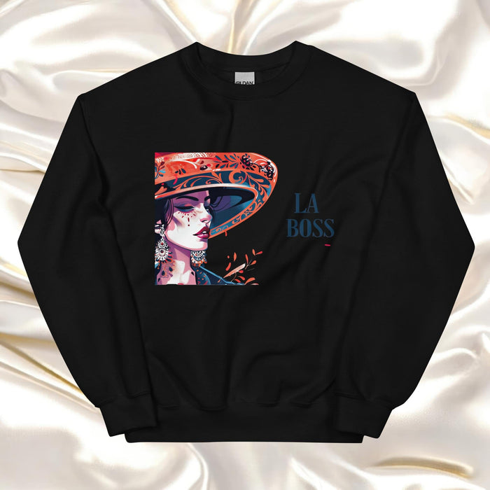 La Boss Exclusive Art Piece Home Office Work Mexican Spanish Pride Gift One-Of-A-Kind Unisex Sweatshirt | L16 Mexicada Black / S