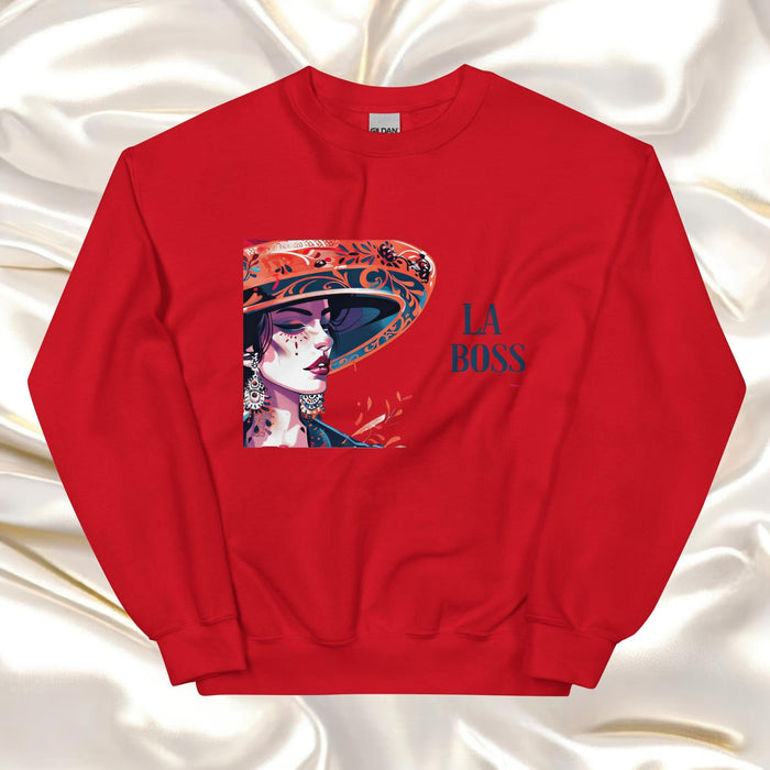 La Boss Exclusive Art Piece Home Office Work Mexican Spanish Pride Gift One-Of-A-Kind Unisex Sweatshirt | L16 Mexicada Red / S