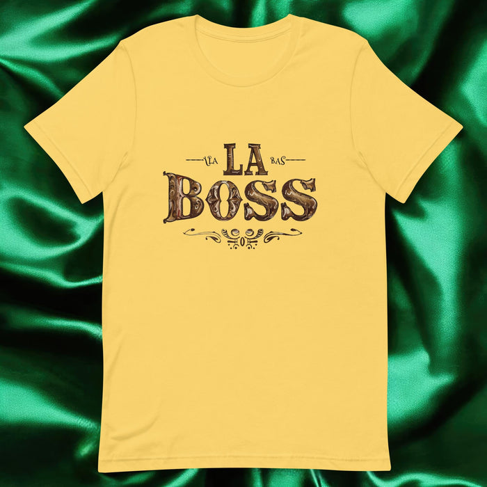 La Boss Exclusive Art Piece Home Office Work Mexican Spanish Pride Gift One-Of-A-Kind Unisex T-Shirt | L23 Mexicada Yellow / S