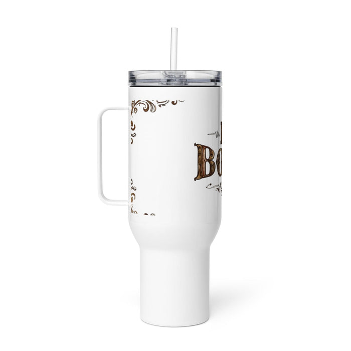 La Boss Exclusive Art Piece Travel Mug With Handle For Water, Iced Tee Or Coffee | Funny Cute Gift Idea Home Office Work | Mexican Spanish Pride | L23 Mexicada