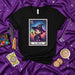 LA BRUJA Cute Chibi Witch Lotería Card 13 T-Shirt, Mystical Halloween Magic Design, Unisex Graphic Tee, Aesthetic Celestial Stars Purple Sky Art Gift Mexicada