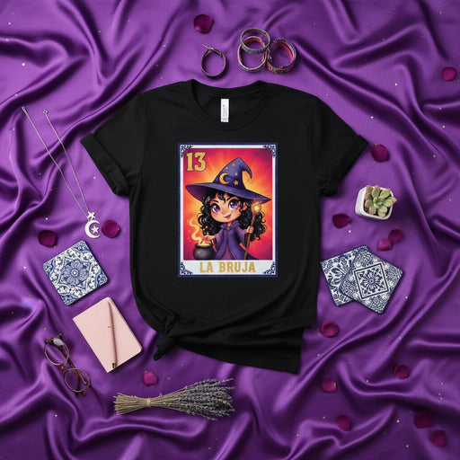 La Bruja Witch Loteria Card Shirt Spooky Cute Cartoon Graphic Tee Halloween Costume Gift Unisex T-Shirt Mexicada