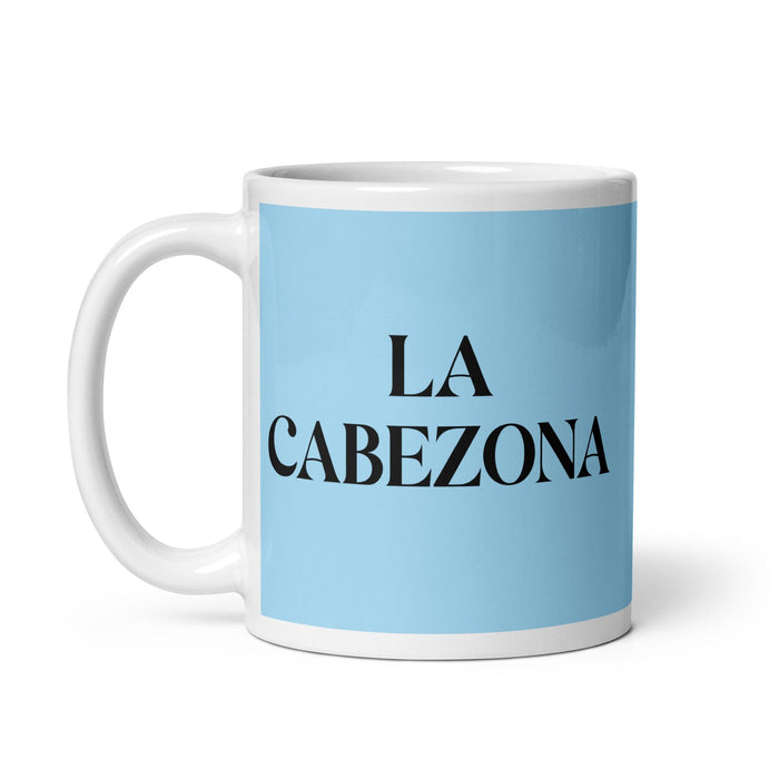 La Cabezona The Stubborn One Funny Home Office Work Coffee Mug Mexican Spanish Pride Gift White Glossy Cup Sky Blue Card Mug Mexicada