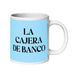 La Cajera De Banco The Bank Teller Funny Home Office Work Coffee Mug Mexican Spanish Pride Gift White Glossy Cup Sky Blue Card Mug Mexicada 20 oz